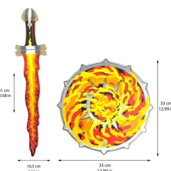Liontouch Udklædning & Tilbehør*Flammesaet M. Svaerd Og Skjold