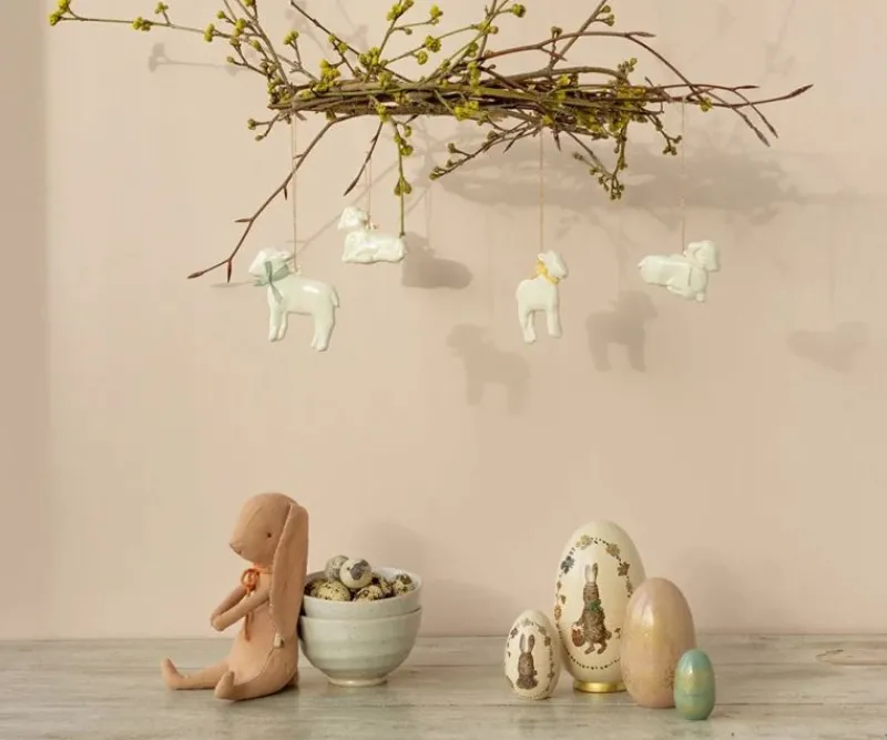 Maileg Pynt*Metal Ophæng, Lam - Gul