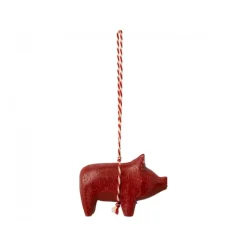 Maileg Uroer Og Ophæng*Trae Ophæng, Gris - Rod