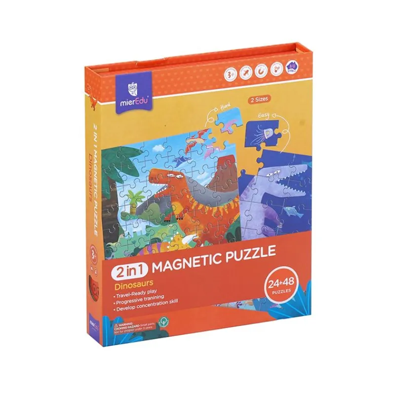 mierEdu Magneter*Magnetisk Puslespil 24+48 Brk - Dinosaurer