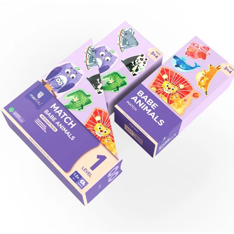 mierEdu Magneter*Puslespil 8X3 Brk - Dyreunge Med Foraelder