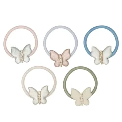 Mimi & Lula Hårelastikker*5 Hårelastikker - Mini Pastel Butterfly Tulip