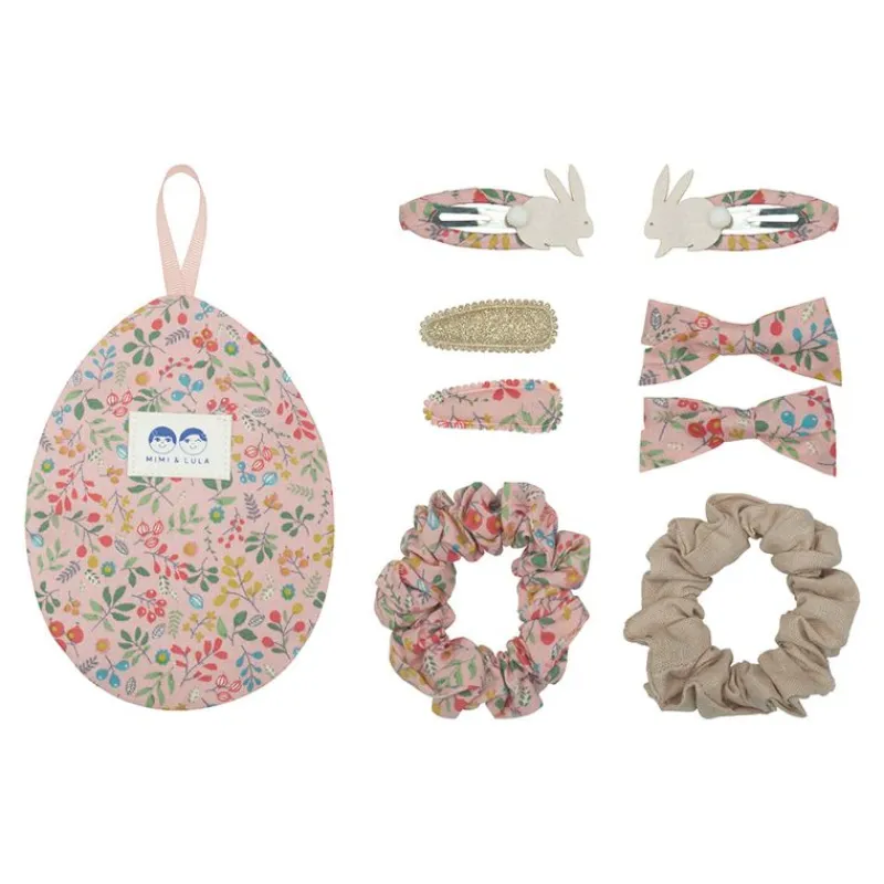Mimi & Lula Hårelastikker*Gavesaet Med Hårpynt - Easter Egg Pink