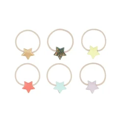 Mimi & Lula Hårelastikker*Mimi&Lula 6 Hårelastikker Med Stjerner, Rainbow