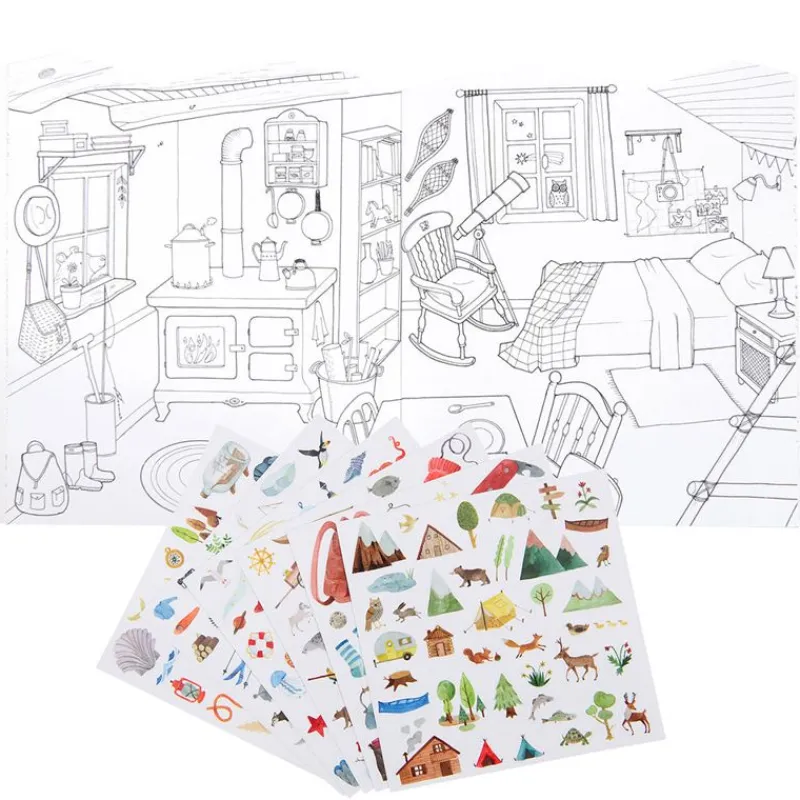 Moulin Roty Tegn & Mal*Klistermaerkebog Oplev Verden