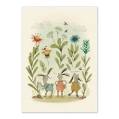 Moulin Roty Plakater & Wallstickers*Plakat - Tre Sma Kaniner 50X70Cm