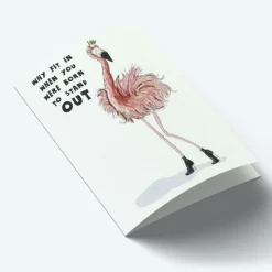 Mouse & Pen Kort*A7 Kort Flamingo