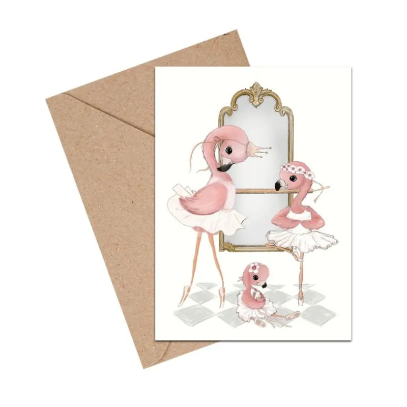 Mouse & Pen Kort*A6 Kort Flamingo Balletskole