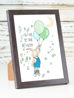 Mouse & Pen Kort*A6 Kort Fly Me To The Moon Bla