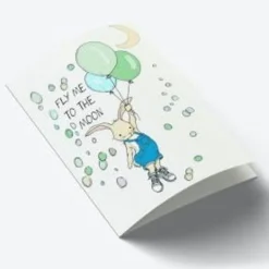 Mouse & Pen Kort*A7 Kort 'Fly Me To The Moon Bla