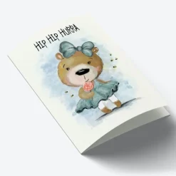 Mouse & Pen Kort*A7 Kort, Hip Hip Hurra Pige