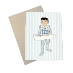 Mouse & Pen Kort*A6 Kort Little Harlekin Boy