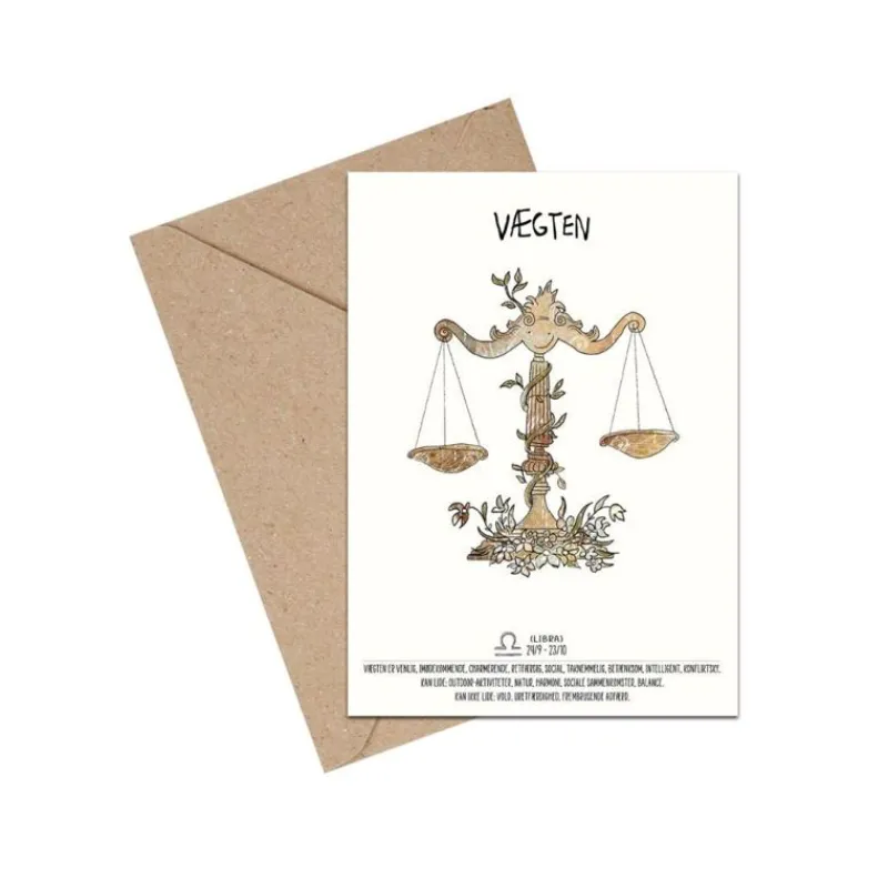 Mouse & Pen Kort*A6 Kort, Stjernetegn Vaegten