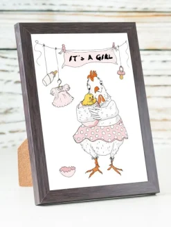 Mouse & Pen Kort*A6 Kort Tillykke Med Den Lille Ny Lyserod