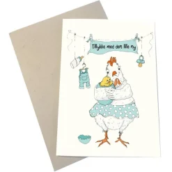 Mouse & Pen Kort*A6 Kort Tillykke Med Den Lille Ny Bla