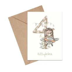 Mouse & Pen Kort*A6 Kort Tillykke Talkort - 4 Ar