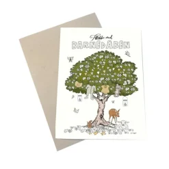 Mouse & Pen Kort*A6 Kort Tillykke Med Barnedaben