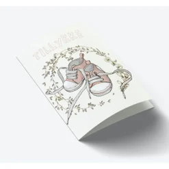 Mouse & Pen Kort*A7 Kort, Tillykke Lyserod Converse