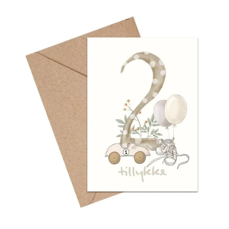 Mouse & Pen Kort*A6 Kort Tillykke Talkort - 2 Ar