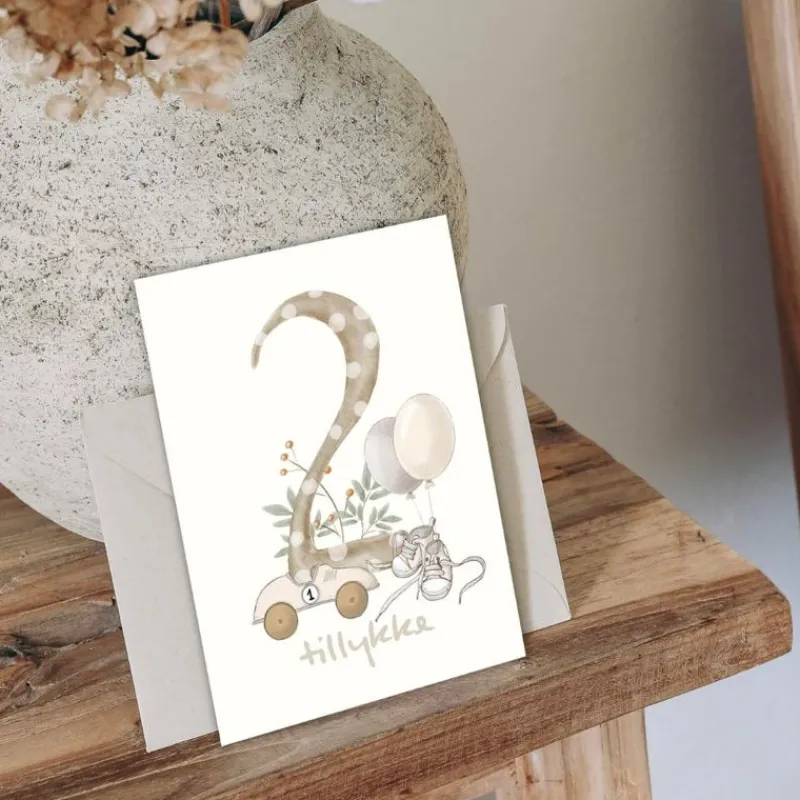 Mouse & Pen Kort*A6 Kort Tillykke Talkort - 2 Ar