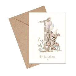 Mouse & Pen Kort*A6 Kort Tillykke Talkort - 1 Ar