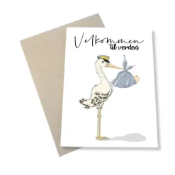 Mouse & Pen Kort*A6 Kort Velkommen Til Berden Bla