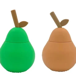 OYOY Øvrigt Til Spisning*2Pk Pear Drikkekop M.Sugeror, Apricot/Green