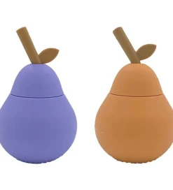 OYOY Øvrigt Til Spisning*2Pk Pear Drikkekop M.Sugeror, Apricot/Purple