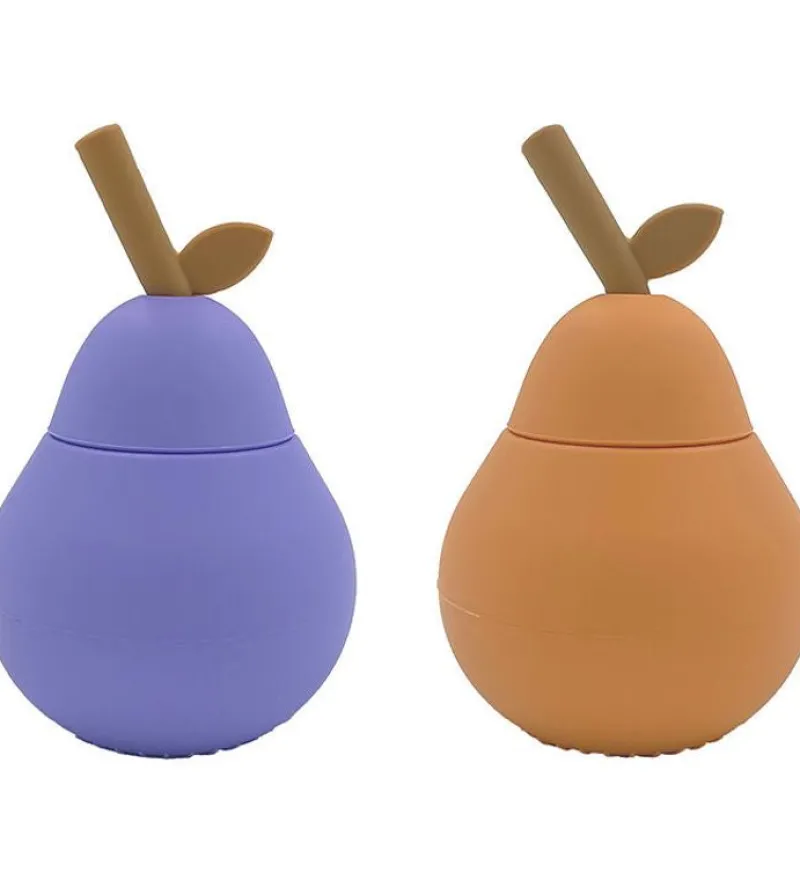 OYOY Øvrigt Til Spisning*2Pk Pear Drikkekop M.Sugeror, Apricot/Purple