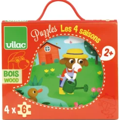 Vilac Puslespil*Puslespil | 4 Stk. I Bondega Rdstema Shop Nu | All About Kids