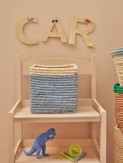 RICE Opbevaring*Raffia Opbevaringskurv - Bla/Natur