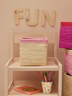 RICE Opbevaring*Raffia Opbevaringskurv - Nature/Lyserod