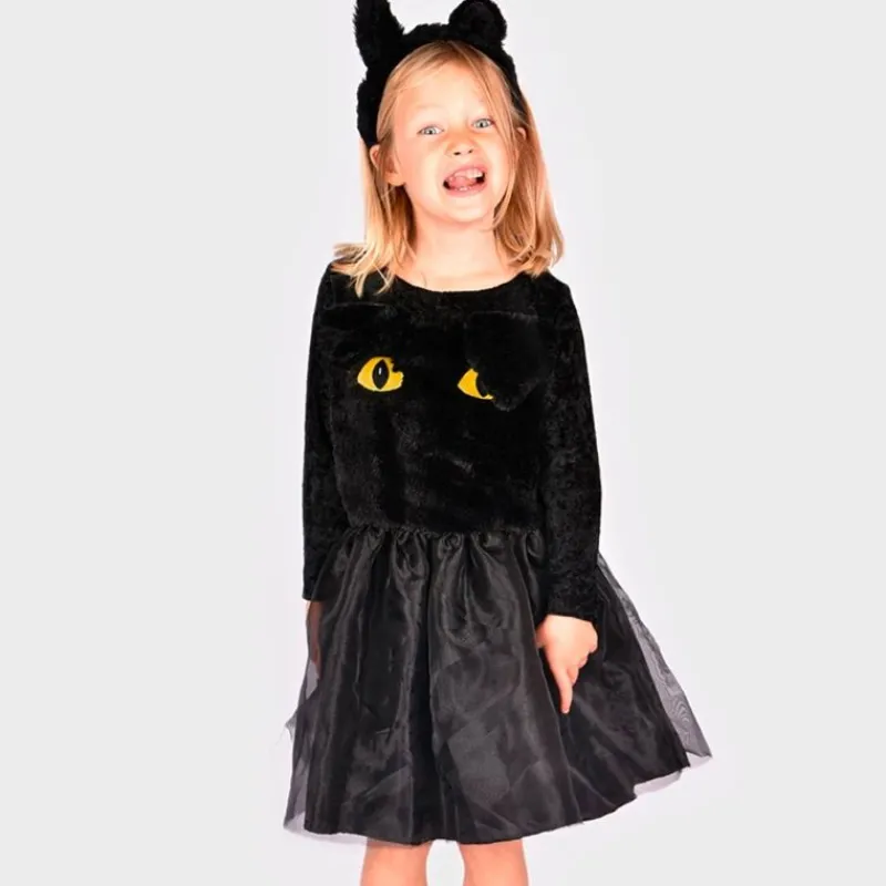 Robetoy Udklædning & Tilbehør*Sort Kattekjole Str. 4-6Ar