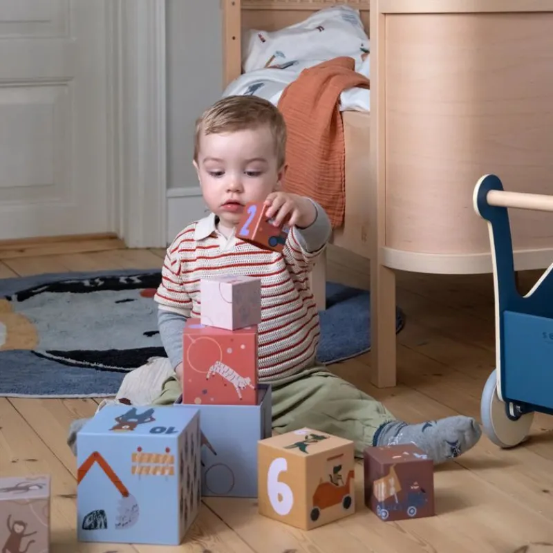 sebra Blandet Legetøj*Stabelkasser, Toes/Builders