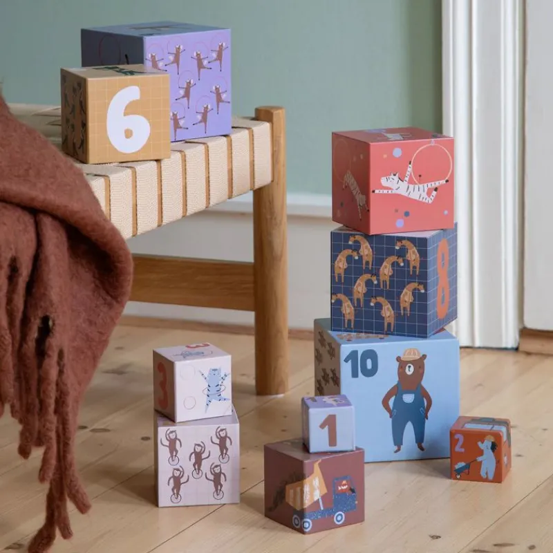 sebra Blandet Legetøj*Stabelkasser, Toes/Builders