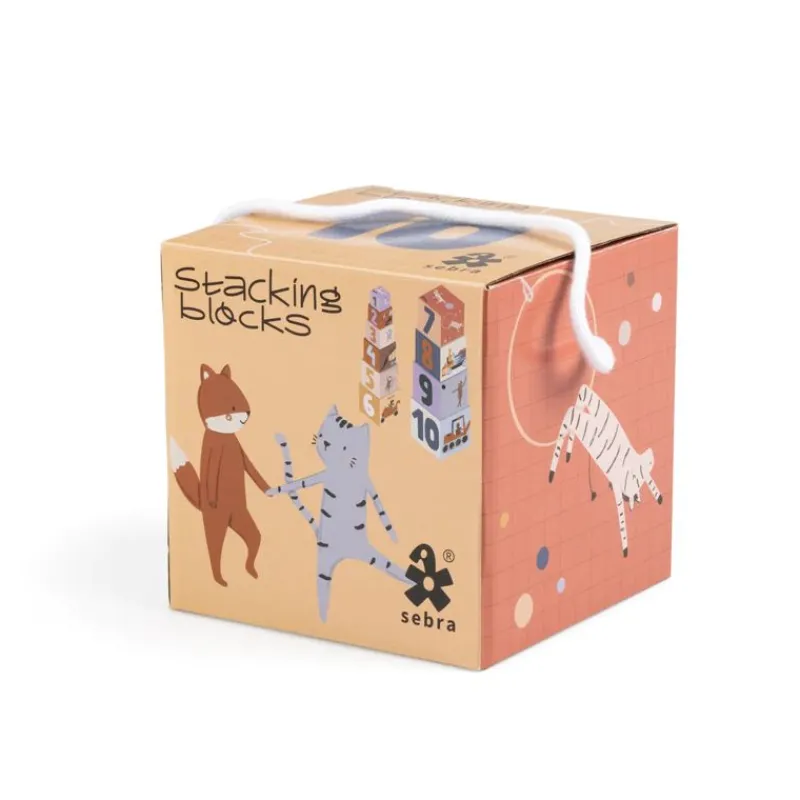 sebra Blandet Legetøj*Stabelkasser, Toes/Builders