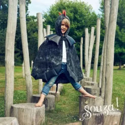 Souza Udklædning & Tilbehør*Dragekappe Sort, Str. 4-7Ar