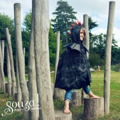 Souza Udklædning & Tilbehør*Dragekappe Sort, Str. 4-7Ar