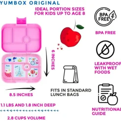 Yumbox Madpakken*Original 6 Rum, Fifi Pink/Paris