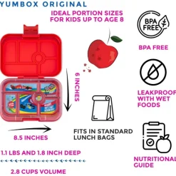 Yumbox Madpakken*Original 6 Rum, Red/Race