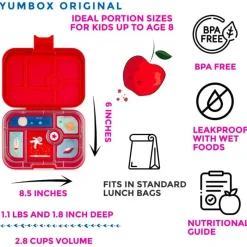 Yumbox Madpakken*Original 6 Rum, Roar Red/Rocket