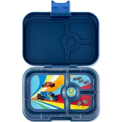 Yumbox Madpakken*Panino 4 Rum, Blue/Race Cars