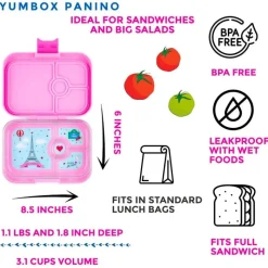 Yumbox Madpakken*Panino 4 Rum, Fifi Pink/Paris