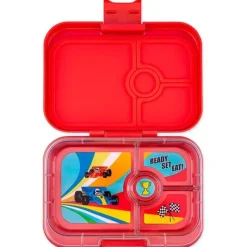 Yumbox Madpakken*Panino 4 Rum, Roar Red/Race Cars