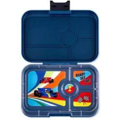 Yumbox Madpakken*Tapas 4 Rum, Blue/Race Car