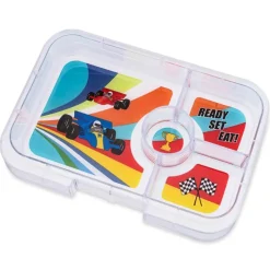Yumbox Madpakken*Tapas 4 Rum, Green/Race Car